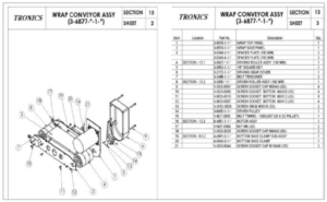 CAD Drawing and Parts List of Wrap Belt Module.